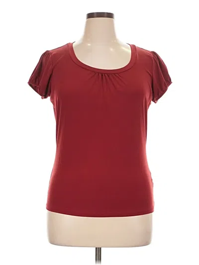 Pre-owned Worthington Short Sleeve Top Burgundy Scoop Neck Tops