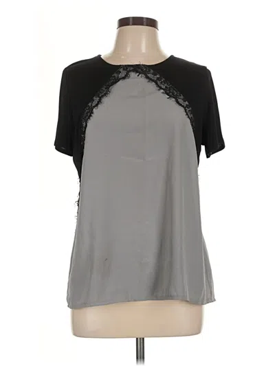 Pre-owned Worthington Short Sleeve Top Gray Mock Neckline Tops