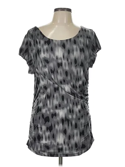 Pre-owned Worthington Short Sleeve Top Gray Scoop Neck Tops