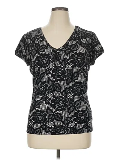 Pre-owned Worthington Short Sleeve Top Gray V Neck Tops