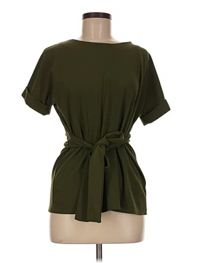 Pre-owned Worthington Short Sleeve Top Green Keyhole Neckline Tops