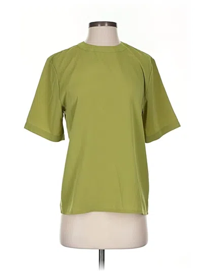 Pre-owned Worthington Short Sleeve Top Green Mock Neckline Tops