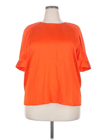 Worthington Short Sleeve Top Orange Boatneck Tops
