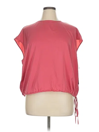Worthington Short Sleeve Top Pink Boatneck Tops