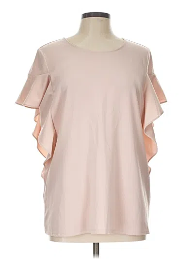 Pre-owned Worthington Short Sleeve Top Pink Cold Shoulder Neckline Tops
