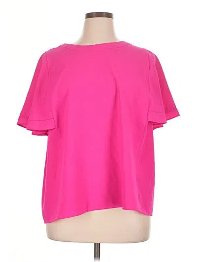 Pre-owned Worthington Short Sleeve Top Pink Keyhole Neckline Tops
