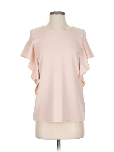 Pre-owned Worthington Short Sleeve Top Pink Ruffles Neckline Tops