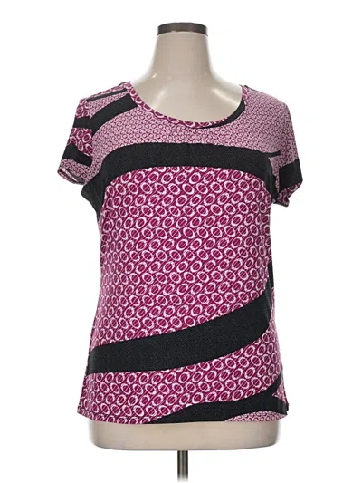Pre-owned Worthington Short Sleeve Top Pink Scoop Neck Tops