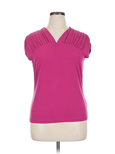Pre-owned Worthington Short Sleeve Top Pink V Neck Tops