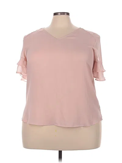 Pre-owned Worthington Short Sleeve Top Pink V-neck Tops
