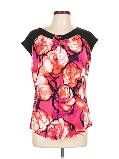 Pre-owned Worthington Short Sleeve Top Purple Cold Shoulder Neckline Tops