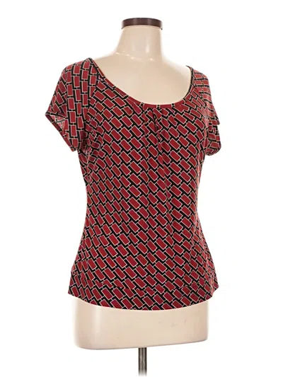 Pre-owned Worthington Short Sleeve Top Red Square Neckline Tops