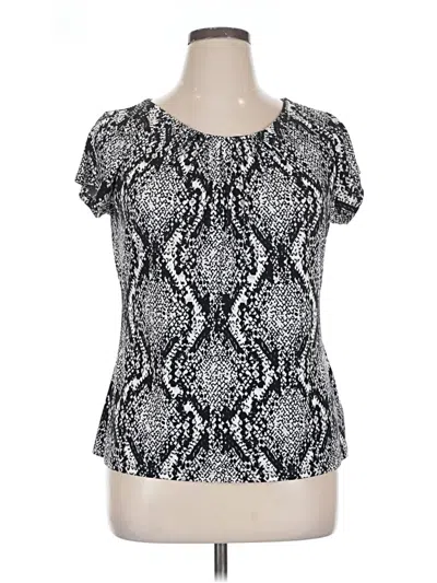 Pre-owned Worthington Short Sleeve Top Silver Scoop Neck Tops