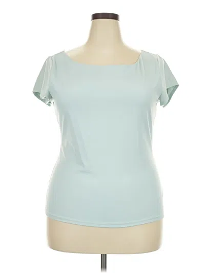 Pre-owned Worthington Short Sleeve Top Teal Scoop Neck Tops In Blue