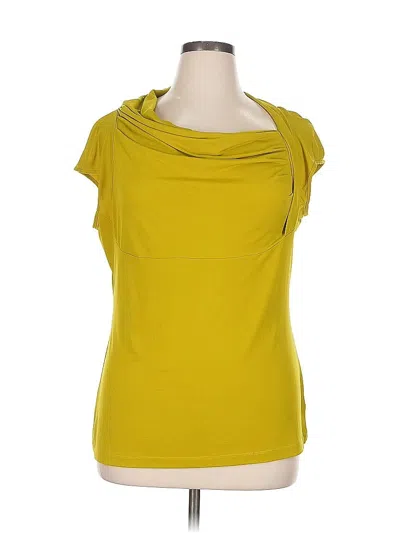 Pre-owned Worthington Short Sleeve Top Yellow Cowl Neck Tops