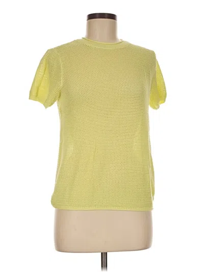 Pre-owned Worthington Short Sleeve Top Yellow Crew Neck Tops