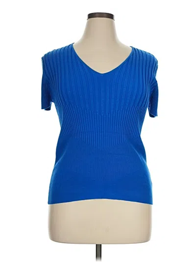 Pre-owned Worthington Short Sleeve T-shirt In Blue