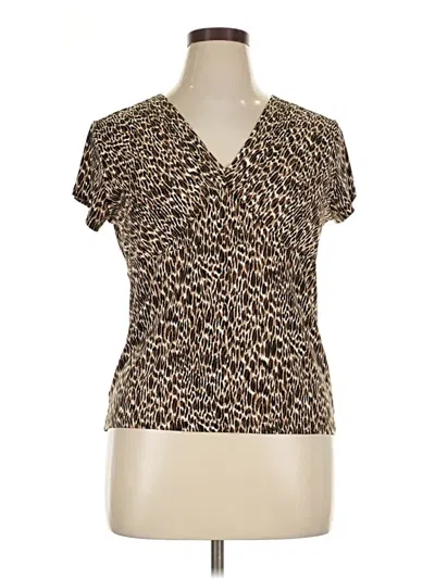Pre-owned Worthington Short Sleeve T-shirt In Brown