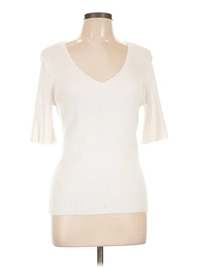 Pre-owned Worthington Short Sleeve Turtleneck In Ivory