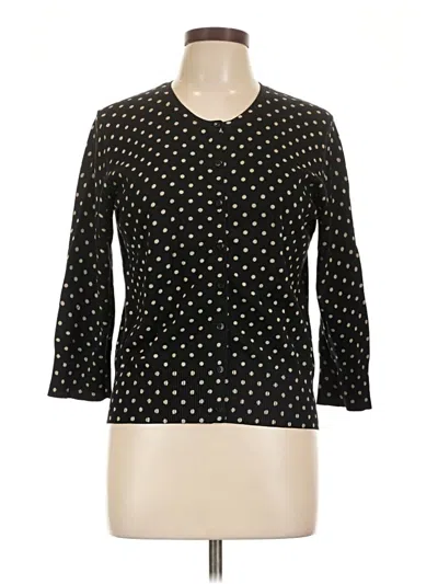 Pre-owned Worthington Silk Cardigan Sweater In Black