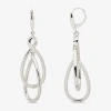 Worthington Silver Tone Orbital Womens Infinity Drop Earrings In Silver