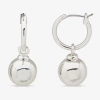 Worthington Silver Tone Womens 30.5mm Ball Hoop Earrings In Silver