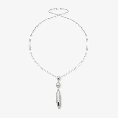 Worthington Silver Tone Womens 34 Inch Pendant Necklace