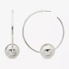 Worthington Silver Tone Womens 63.5mm Hoop Earrings In Silver