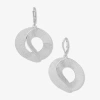 Worthington Silver Tone Womens Round Drop Earrings In Silver