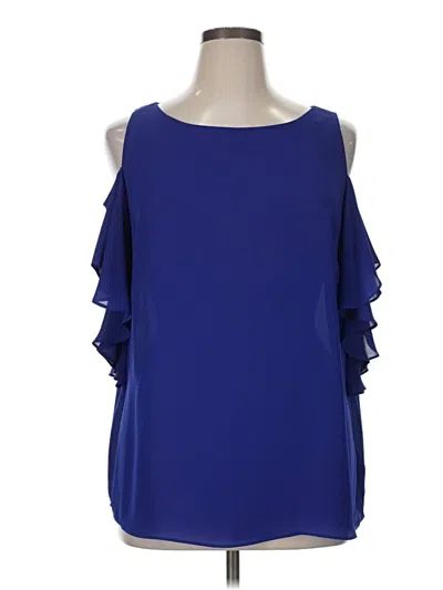 Pre-owned Worthington Sleeveless Blouse In Blue
