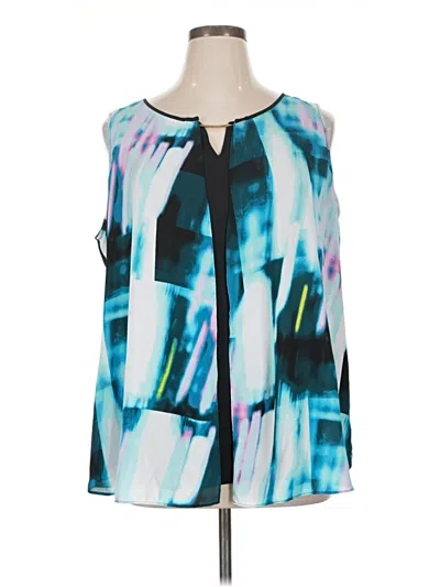 Pre-owned Worthington Sleeveless Blouse In Blue