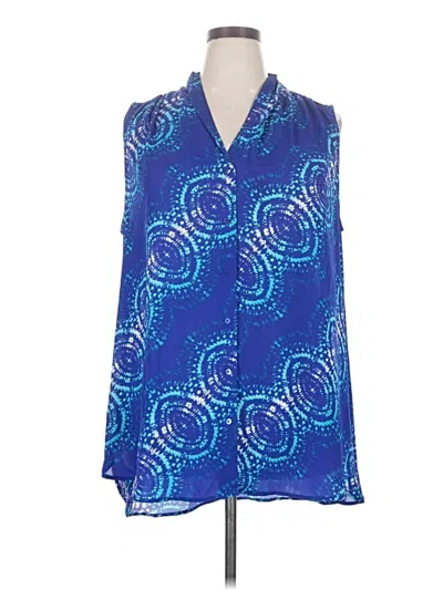 Pre-owned Worthington Sleeveless Blouse In Blue
