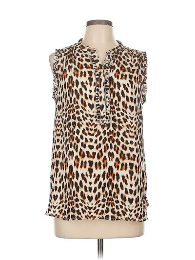 Pre-owned Worthington Sleeveless Blouse In Brown