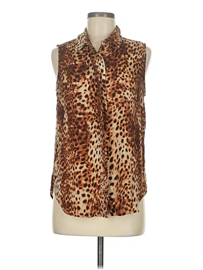 Pre-owned Worthington Sleeveless Blouse In Brown
