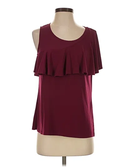 Pre-owned Worthington Sleeveless Blouse In Burgundy