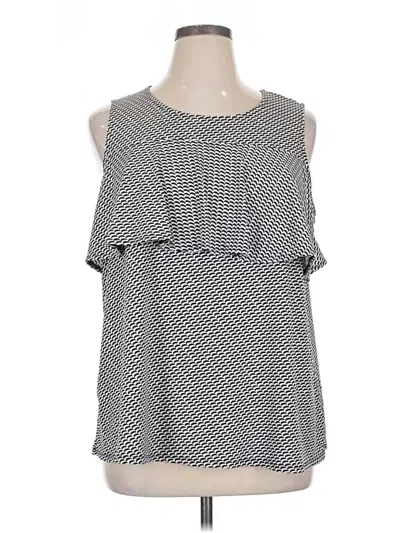 Pre-owned Worthington Sleeveless Blouse In Gray