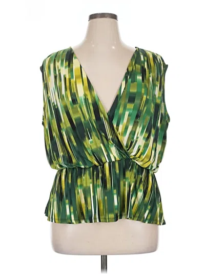 Pre-owned Worthington Sleeveless Blouse In Green