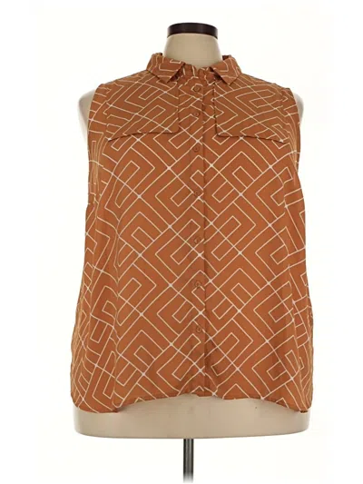 Pre-owned Worthington Sleeveless Blouse In Orange