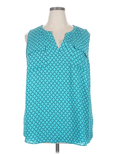 Pre-owned Worthington Sleeveless Blouse In Teal