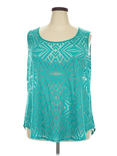 Pre-owned Worthington Sleeveless Blouse In Teal