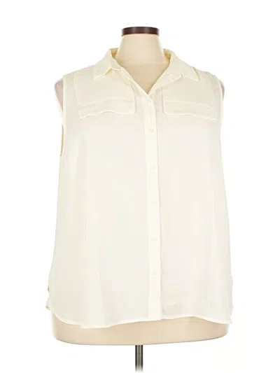 Pre-owned Worthington Sleeveless Blouse In White