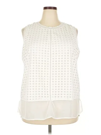 Pre-owned Worthington Sleeveless Blouse In White