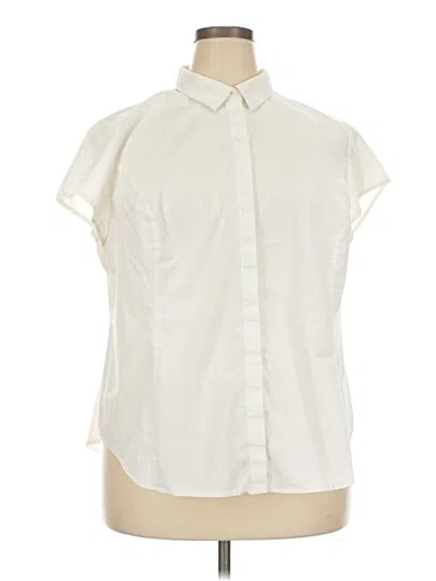 Pre-owned Worthington Sleeveless Button Down Shirt In White