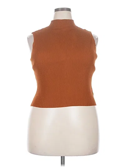 Pre-owned Worthington Sleeveless Top Brown Turtleneck Tops