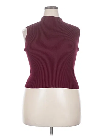 Pre-owned Worthington Sleeveless Top Burgundy Turtleneck Tops