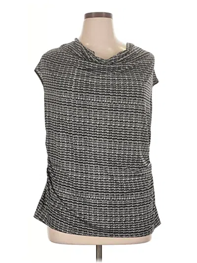 Pre-owned Worthington Sleeveless Top Gray Tweed Pattern Cowl Neck Tops