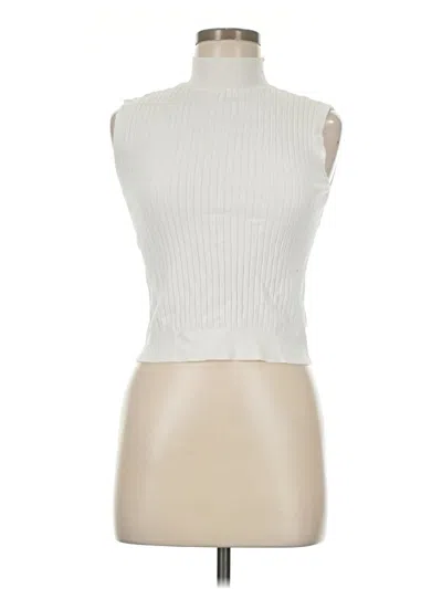 Pre-owned Worthington Sleeveless Top Ivory High Neck Tops