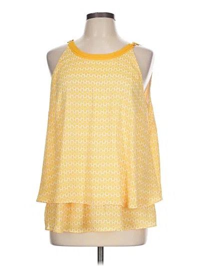 Pre-owned Worthington Sleeveless Top Yellow Cold Shoulder Neckline Tops