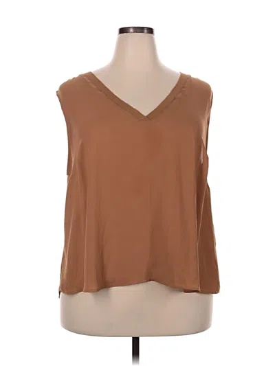 Pre-owned Worthington Sleeveless T-shirt In Brown