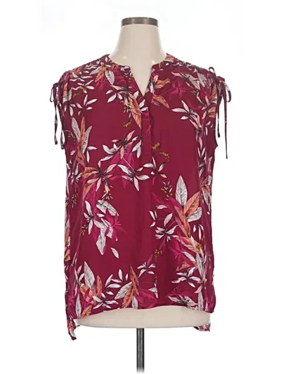 Pre-owned Worthington Sleeveless T-shirt In Burgundy